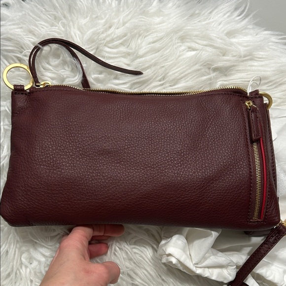 Hammitt  Kyle Cherrywood  Pebble Crossbody Bag with Gold Accents New - Picture 4 of 9